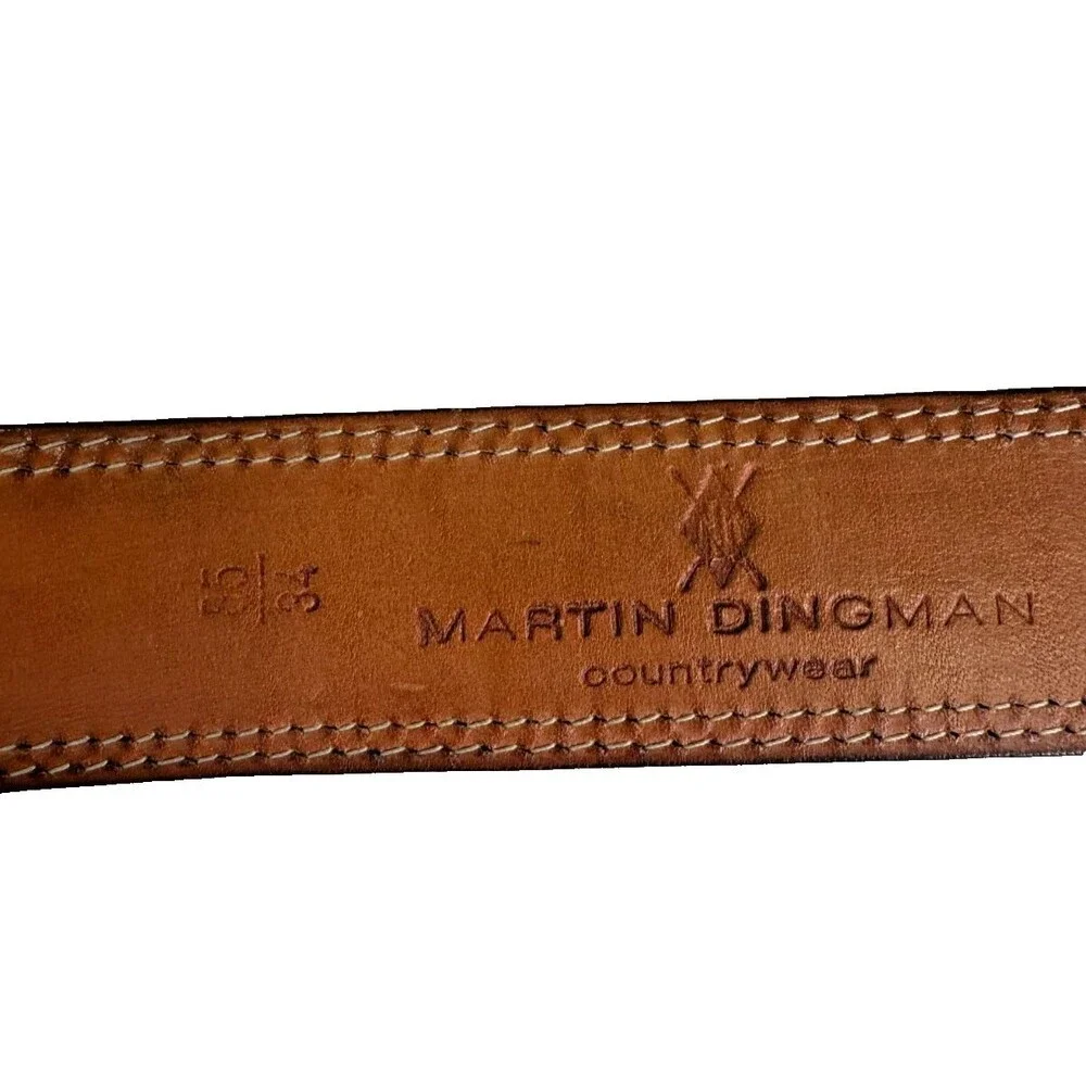 Martin Dingman Hand Crafted USA Blue Calf Suede Belt Countrywear Size 85 34